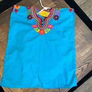 Bright colorful shirt hand made in Mexico brand new size medium